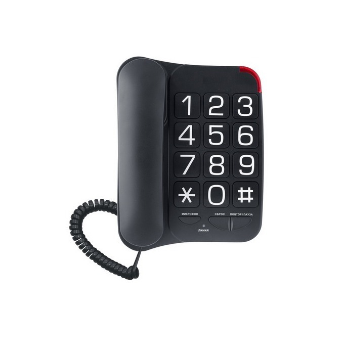 Телефон с крупными кнопками со шрифтом Брайля